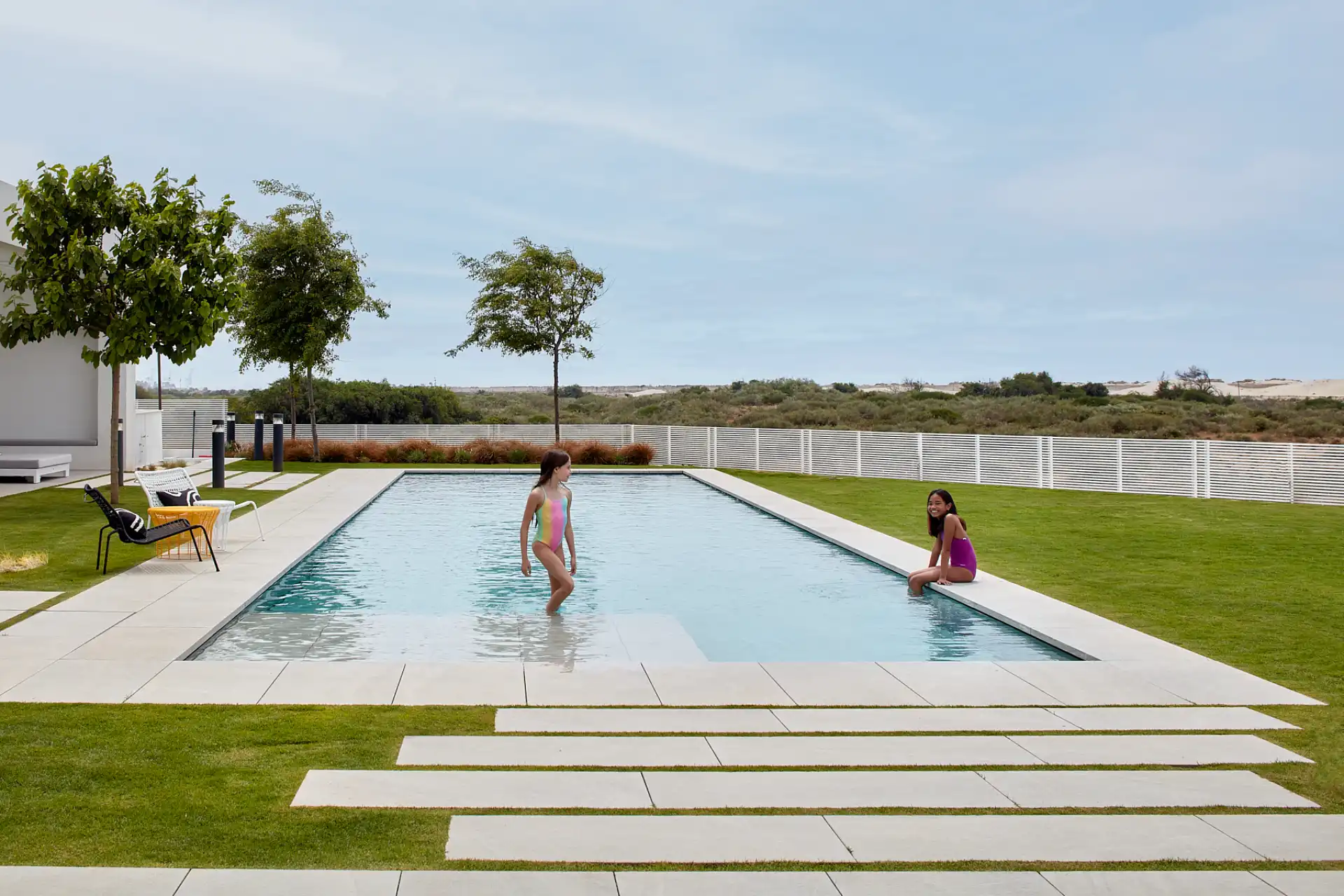 Girls in pool